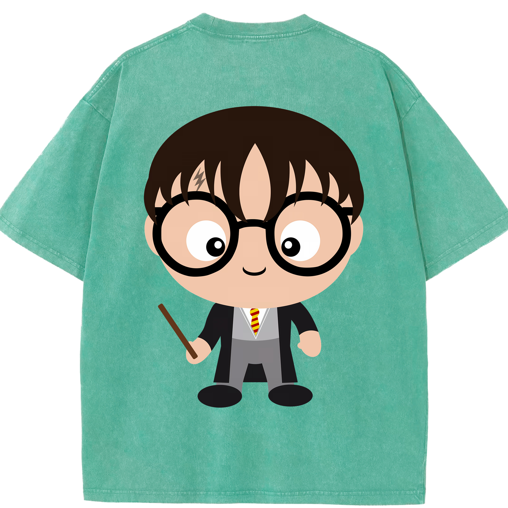 （画像用） Harry Potter ハリー・ポッターシリーズ 綿100% ヴィンテージ風 半袖Tシャツ（背面プリント）